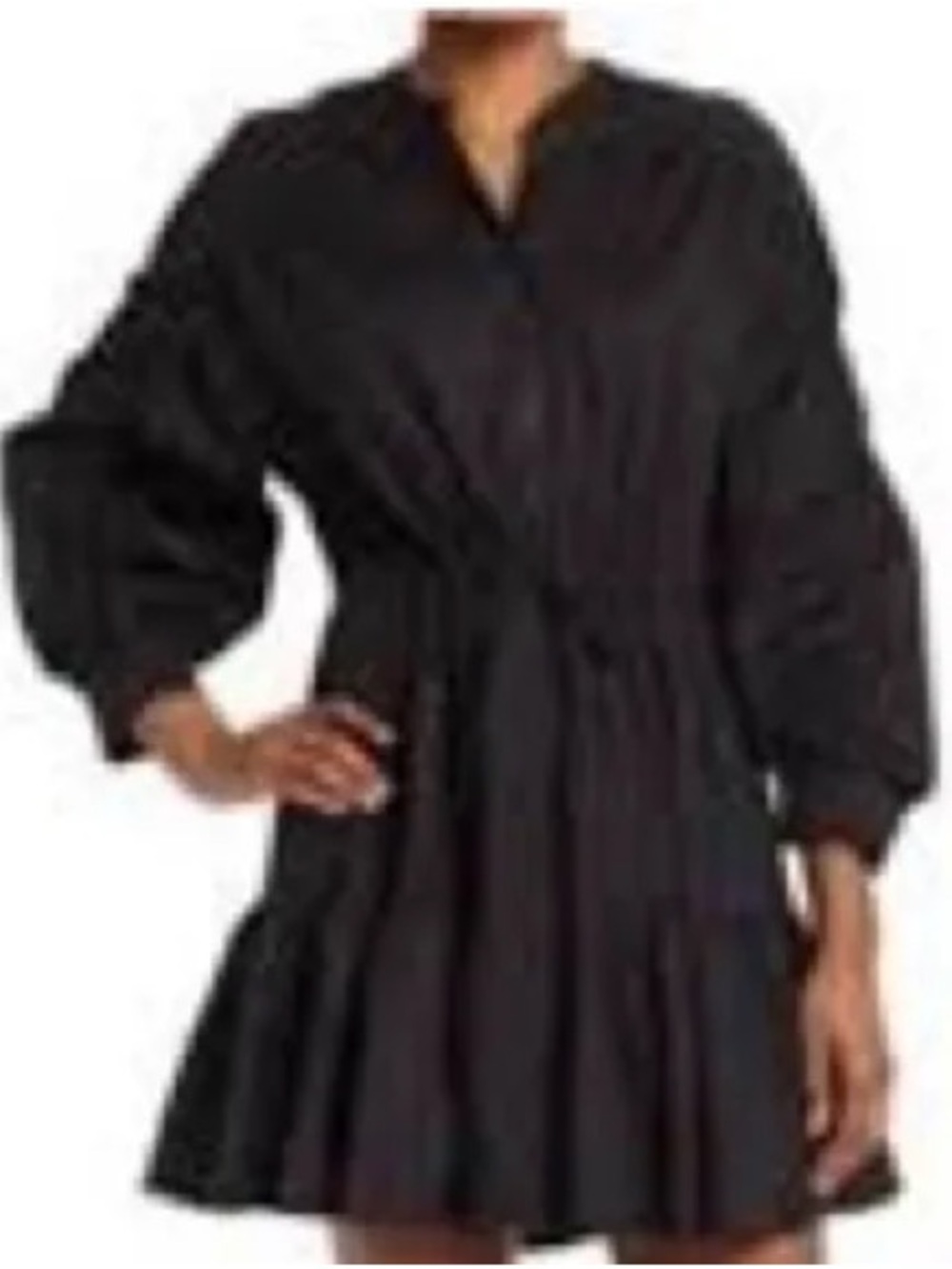 Astr the Label Black Long Sleeve Cotton Mini Dress